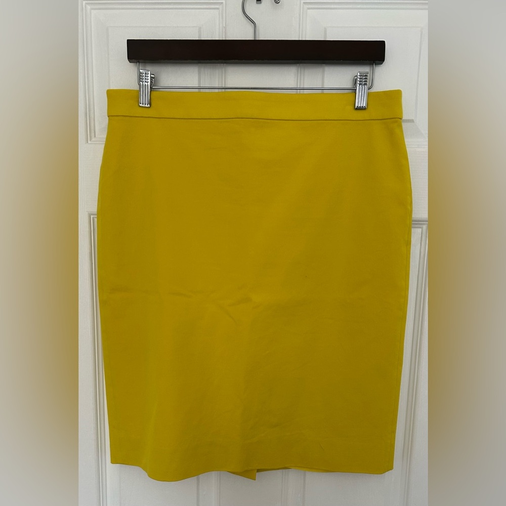 J. Crew Mustard Pencil Skirt